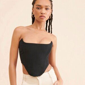 Bardot Platinum Corset Bustier in Black new